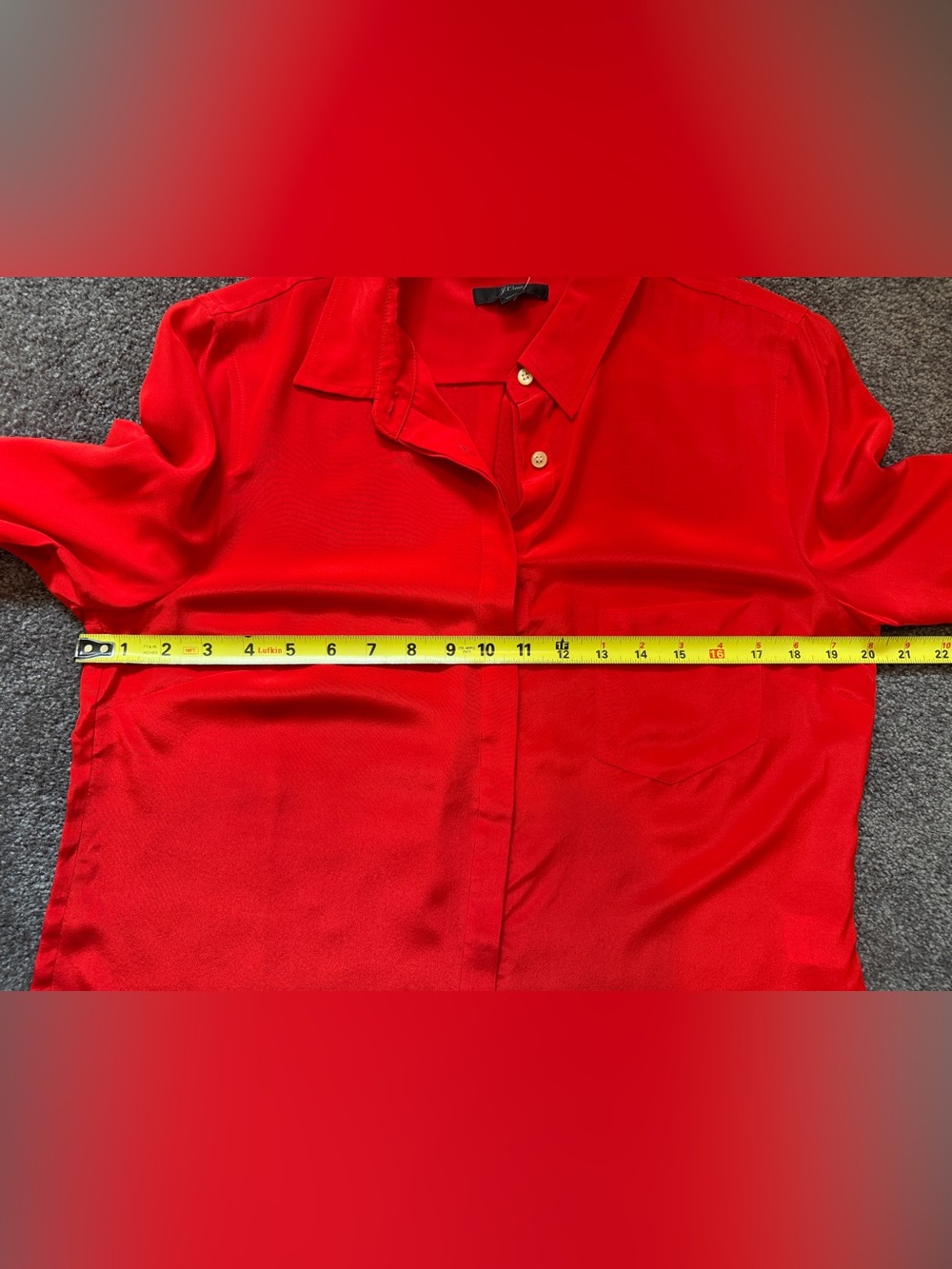 J. Crew NWT Vibrant Red Silk Button-Down Shirt - Picture 7 of 9
